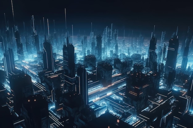 cidade espacial futurista