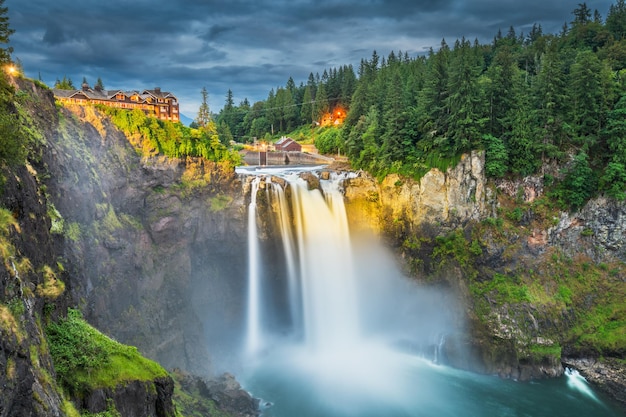 Foto cidade falls washington eua em snoqualmie falls