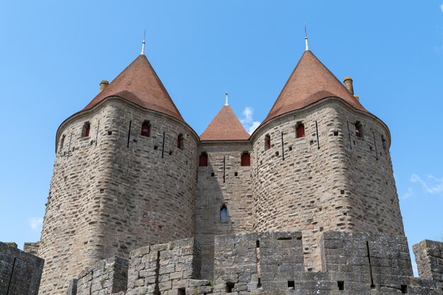 Cidade fortificada em frança carcassonne