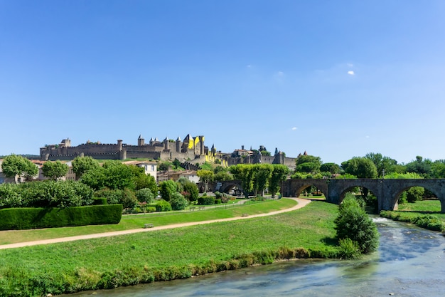 Cidade fortificada medieval de carcassonne, frança