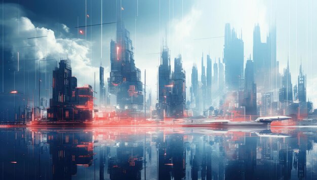 Cidade futurista abstrata