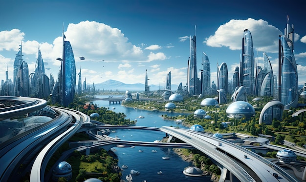 cidade futurista ai generativa