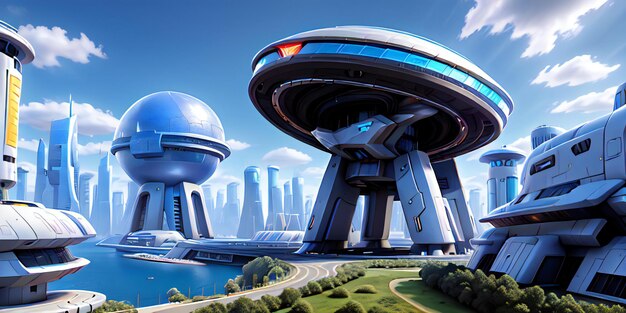 cidade futurista_única realista visão real ficção científica