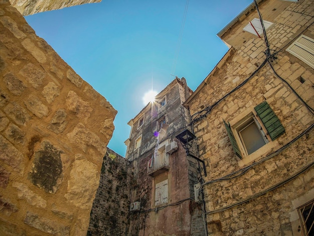 Cidade medieval de Trogir na Dalmácia Croácia Património Mundial da UNESCO Cidade antiga e detalhes de construção