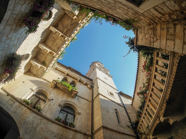 Cidade medieval de Trogir na Dalmácia Croácia Património Mundial da UNESCO Cidade antiga e detalhes de construção