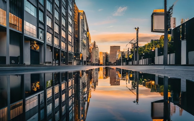 Cidade metrópole com edifícios altos durante o dia