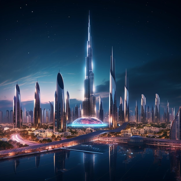 Cidade moderna do futuro no estilo de Dubai