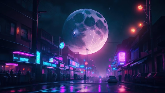 Cidade Neon Futurista