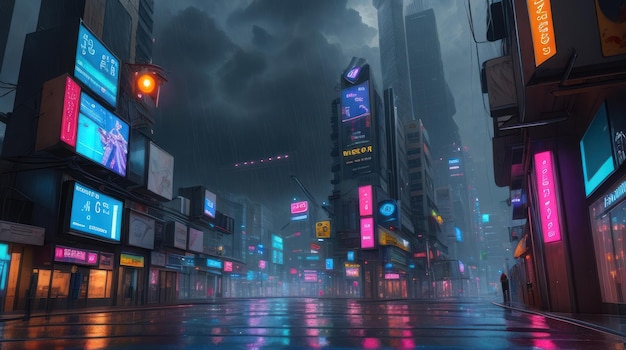 Cidade Neon Futurista