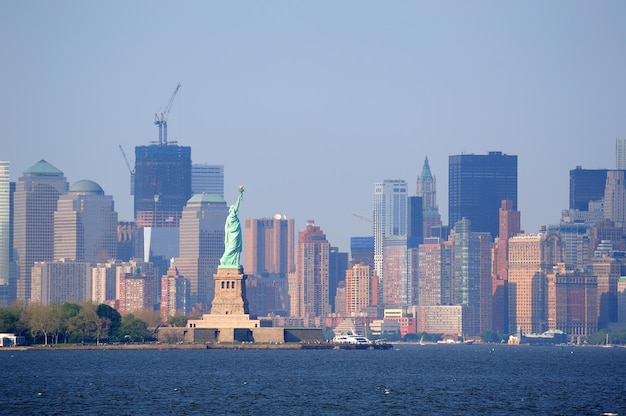 Cidade nova iorque, baixa manhattan, skyline