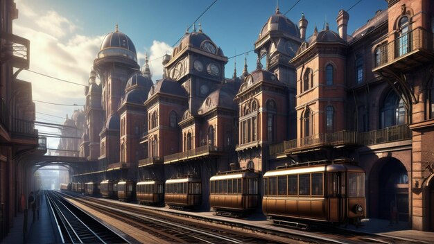 Foto cidade steampunk