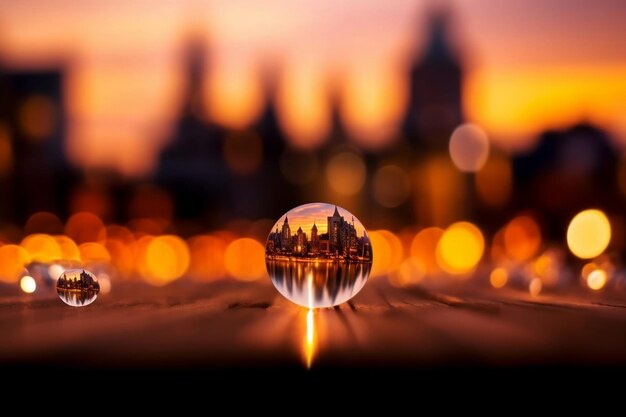 Cidade Sunset Bokeh Foto de fundo desfocado Generative AI