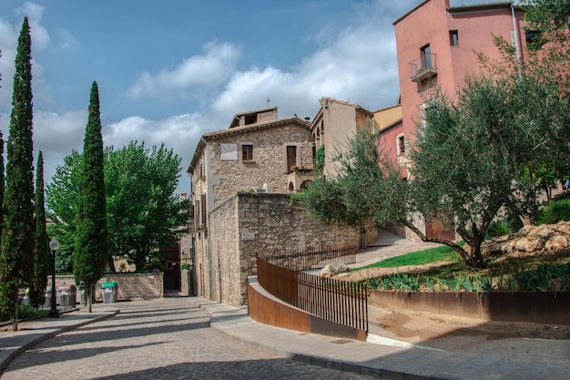 cidade velha de Girona. Catalunha. Arquitetura histórica.