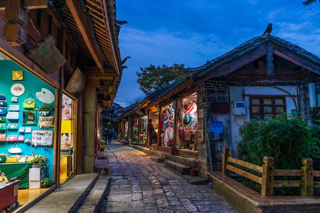 Foto cidade velha de lijiang em yunnan, china