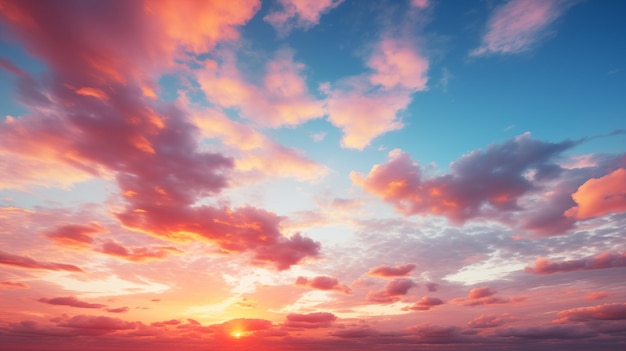 Foto cielo al atardecer con nubes de fondo