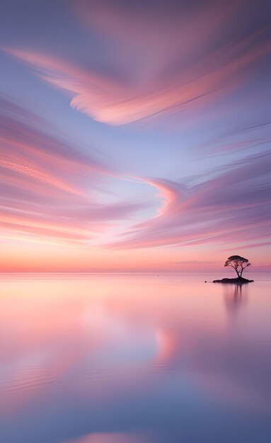 Cielo al atardecer sobre el mar