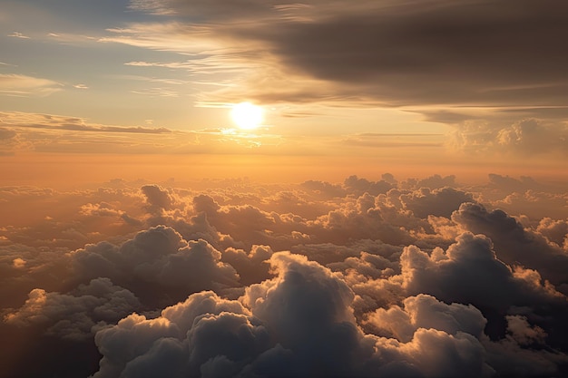 Cielo amplio con nubes metamorfósicas IA generativa