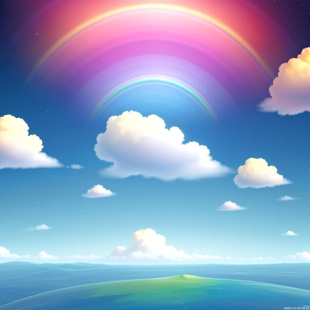 Foto el cielo arco iris animación 3d gradiente de estilo