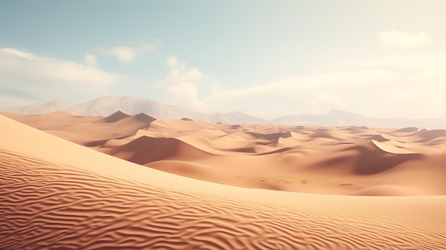 Cielo de arena del desierto y paisaje natural IA generativa