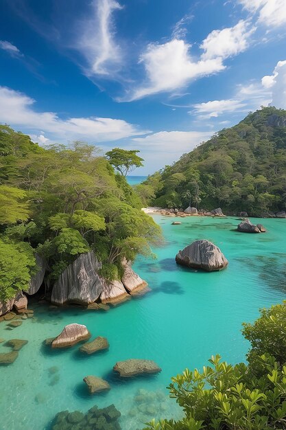 Cielo y asiento paraíso tropical parque marino nacional de Koh Samui Suratthani Tailandia