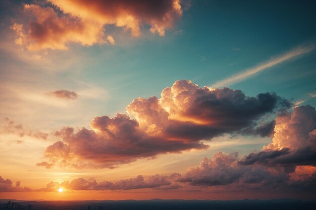 Foto cielo del atardecer con fondo de nubes cielo del amanecer con fondo de nubes