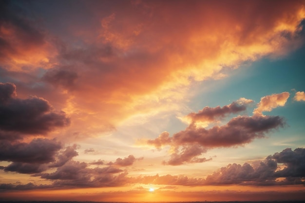 Cielo del atardecer con fondo de nubes Cielo del amanecer con fondo de nubes