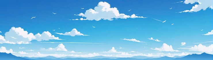Cielo azul claro con algunas nubes dispersas creando un fondo minimalista