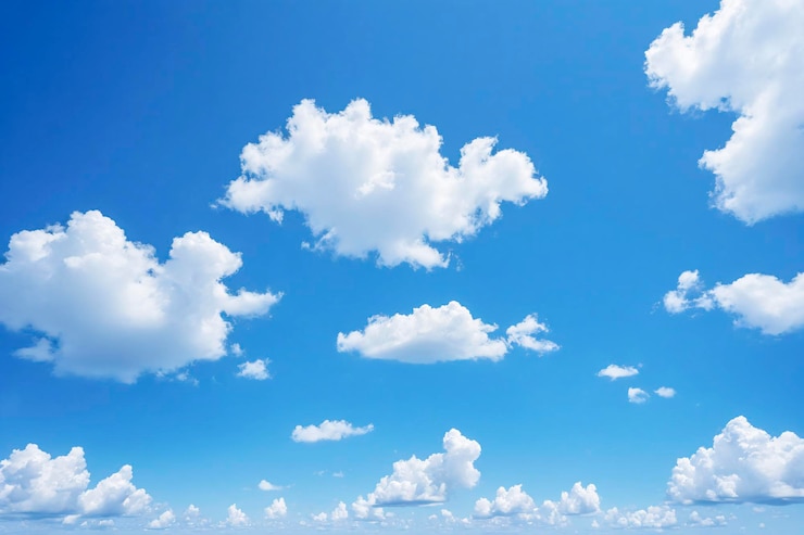 Cielo azul claro con algunas nubes dispersas que crean un fondo minimalista para un teléfono inteligente