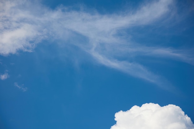 Cielo azul claro con nubes ligeras que son arrastradas por el viento