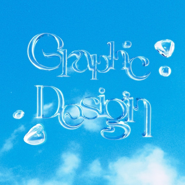 Un cielo azul claro con las palabras diseño gráfico en el medio.