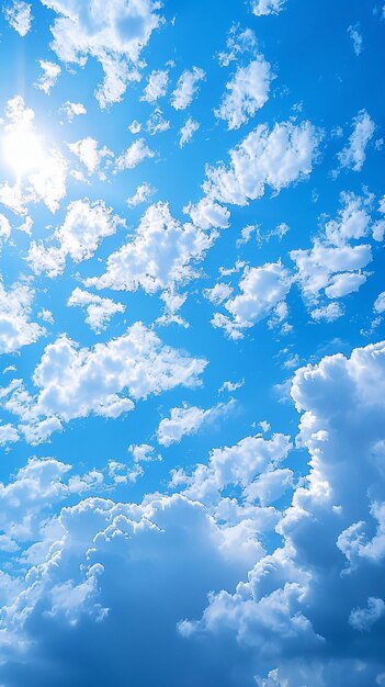 El cielo azul escénico y las nubes la belleza de la naturaleza en un marco cautivador Vertical Mobile Wallpaper