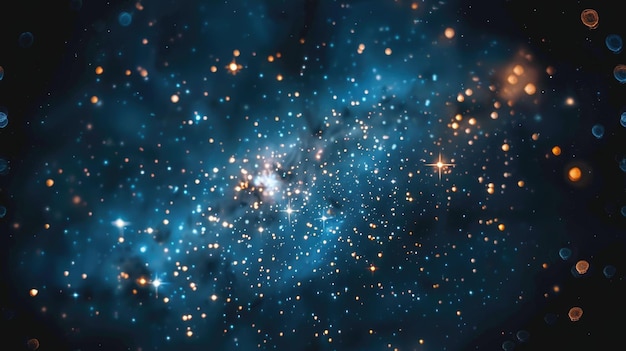 El cielo azul estrellado hermosa vista del espacio exterior majestuoso universo