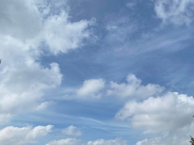 Cielo azul y fondo de nubes blancas