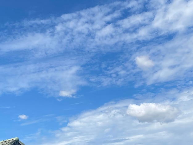 Cielo azul y fondo de nubes blancas