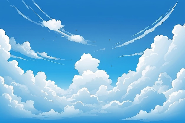 El cielo azul en la ilustración vectorial de estilo