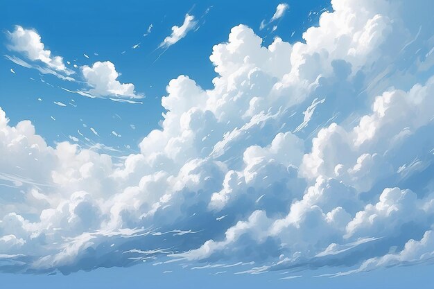 El cielo azul nubes blancas salpicaduras de fondo