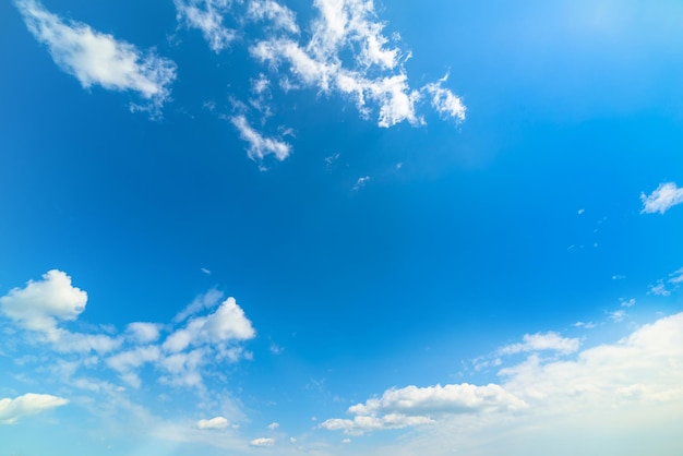 Cielo azul con nubes blancas suaves