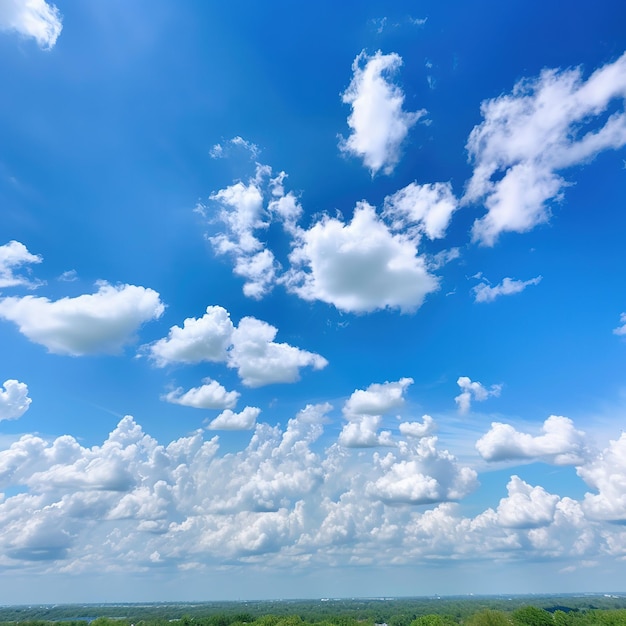 El cielo azul y las nubes blancas