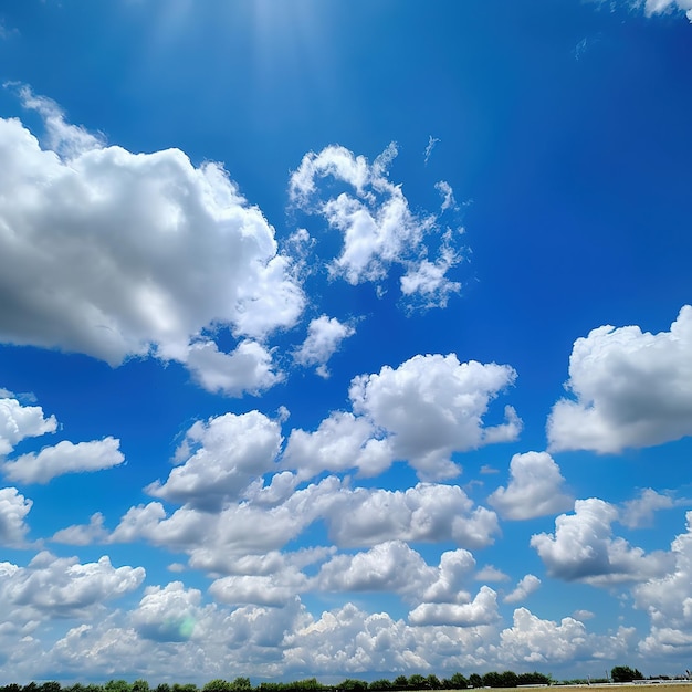 Foto el cielo azul y las nubes blancas