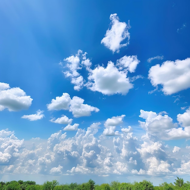 El cielo azul y las nubes blancas