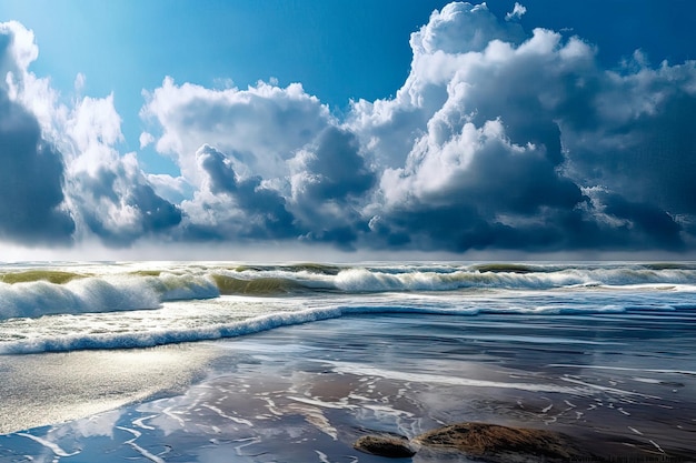 Cielo azul con nubes blancas