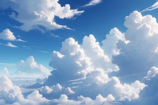 El cielo azul y las nubes blancas