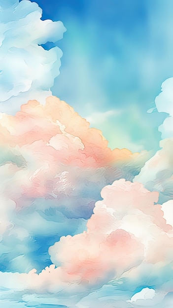 Un cielo azul con nubes y un cielo rosa con la palabra nube.