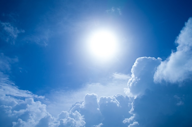 Cielo azul con nubes closeup