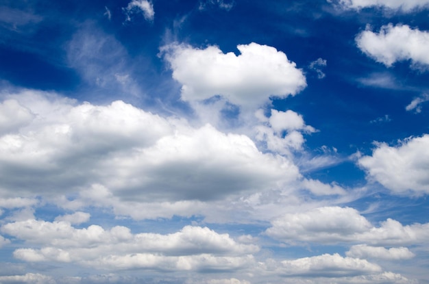 Cielo azul con nubes closeup