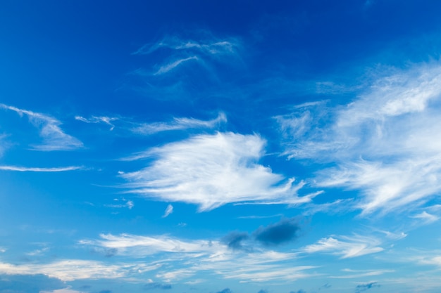 Cielo azul con nubes diminutas