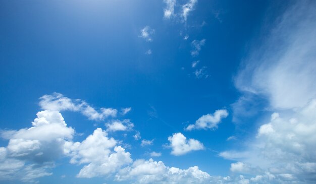 Cielo azul con nubes diminutas