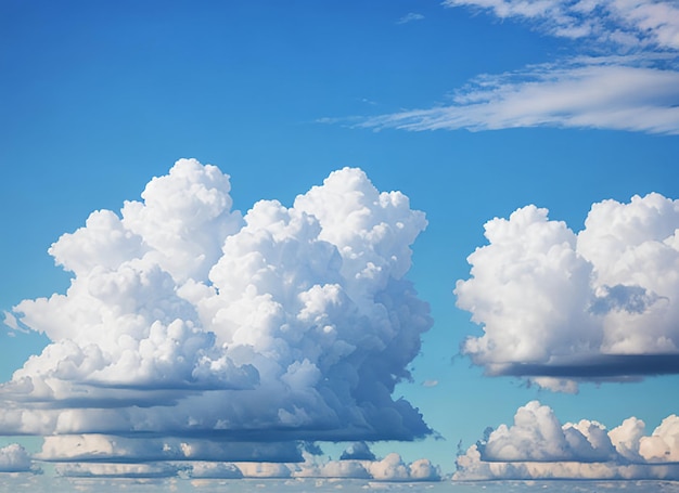 Cielo azul y nubes hinchadas