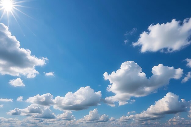 Cielo azul con nubes y luz solar brillante foto de alta calidad