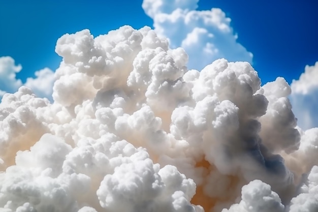 Un cielo azul con nubes y una nube blanca.